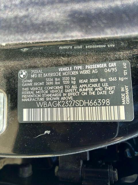 Продажа на аукционе авто 1995 Bmw 750, vin: WBAGK2327SDH66398, номер лота: 52068246