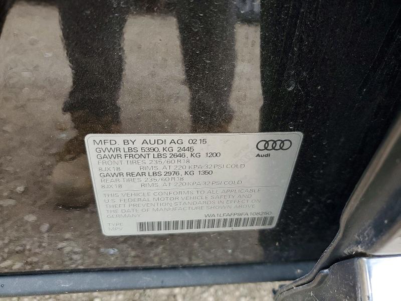 Продажа на аукционе авто 2015 Audi Q5, vin: WA1LFAFP9FA108250, номер лота: 51247916