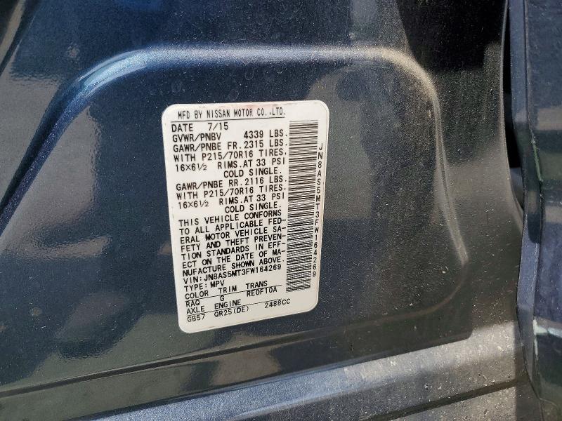 2015 Nissan Rogue Select მანქანა იყიდება აუქციონზე, vin: JN8AS5MT3FW164269, აუქციონის ნომერი: 50773776