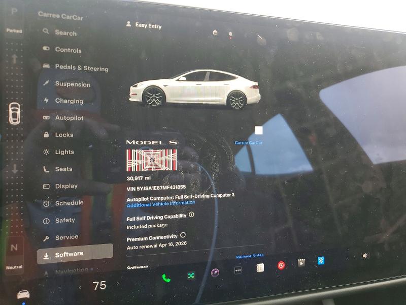 Продажа на аукционе авто 2021 Tesla Model S, vin: 5YJSA1E67MF431855, номер лота: 46752476