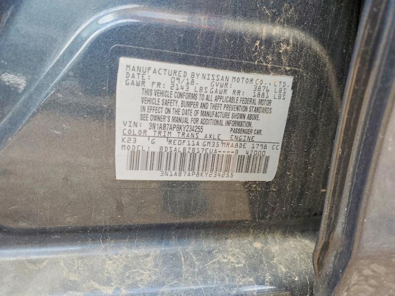 49501536 :رقم المزاد ، 3N1AB7AP8KY234255 vin ، 2019 Nissan Sentra مزاد بيع