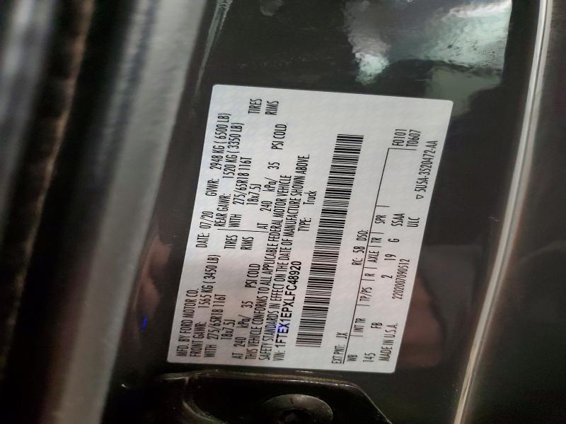 Aukcja sprzedaży 2020 Ford F150, vin: 1FTEX1EPXLFC48920, numer aukcji: 50257356