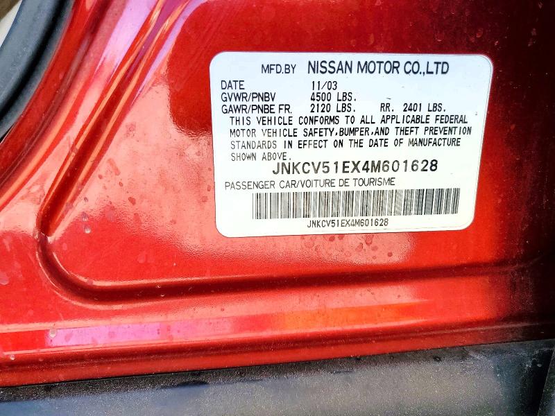 50321526 :رقم المزاد ، JNKCV51EX4M601628 vin ، 2004 Infiniti G35 مزاد بيع