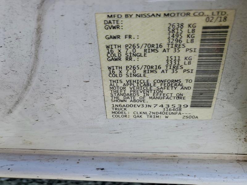 Aukcja sprzedaży 2018 Nissan Frontier, vin: 1N6AD0EV3JN743539, numer aukcji: 48838946