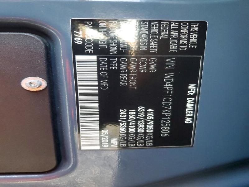 Продаж на аукціоні авто 2019 Mercedes-benz Sprinter, vin: WD4PF1CD7KP125806, номер лоту: 48599346