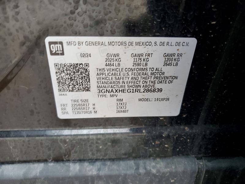 Продаж на аукціоні авто 2024 Chevrolet Equinox, vin: 3GNAXHEG1RL286839, номер лоту: 50189516