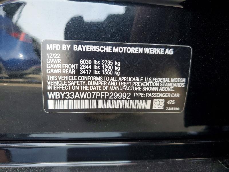 Продажа на аукционе авто 2023 Bmw I4, vin: WBY33AW07PFP29992, номер лота: 50514016
