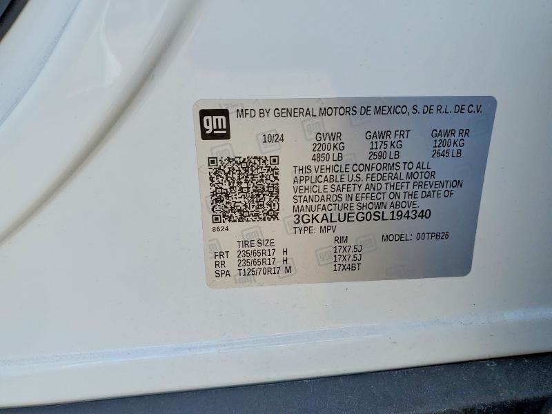 Продаж на аукціоні авто 2025 Gmc Terrain, vin: 3GKALUEG0SL194340, номер лоту: 49058256