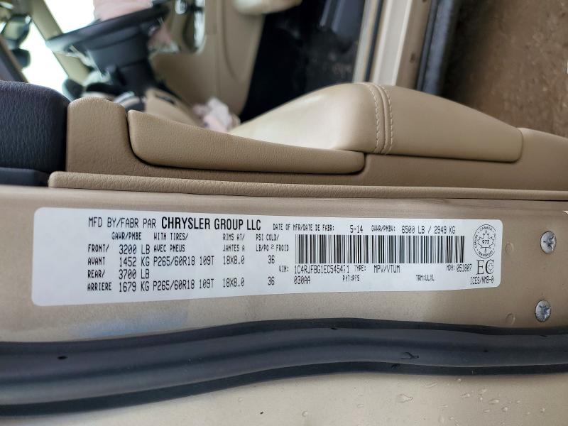 49001756 :رقم المزاد ، 1C4RJFBG1EC545471 vin ، 2014 Jeep Grand Cherokee مزاد بيع