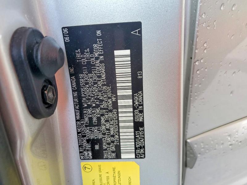 51348956 :رقم المزاد ، 2T2GK31U37C012649 vin ، 2007 Lexus Rx مزاد بيع