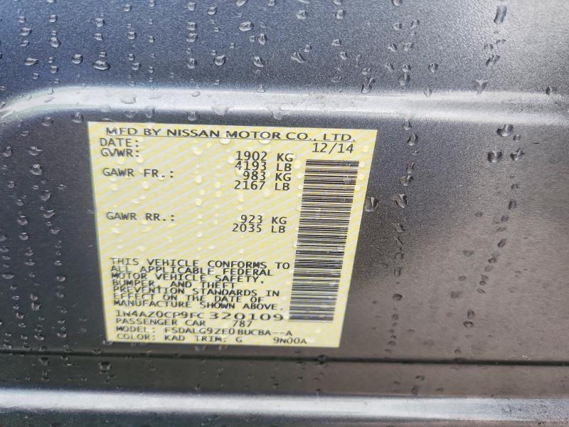 49196436 :رقم المزاد ، 1N4AZ0CP9FC320109 vin ، 2015 Nissan Leaf مزاد بيع