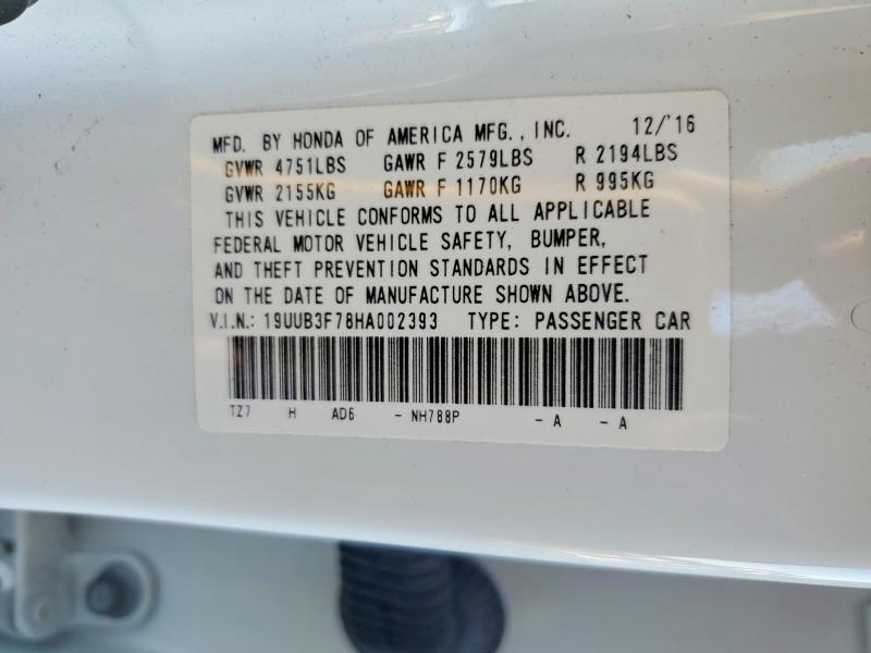 49907636 :رقم المزاد ، 19UUB3F78HA002393 vin ، 2017 Acura Tlx مزاد بيع