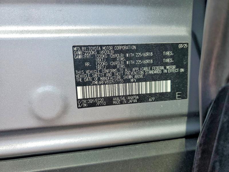 2025 Toyota Rav4 მანქანა იყიდება აუქციონზე, vin: JTME6RFV8SD577155, აუქციონის ნომერი: 48717126
