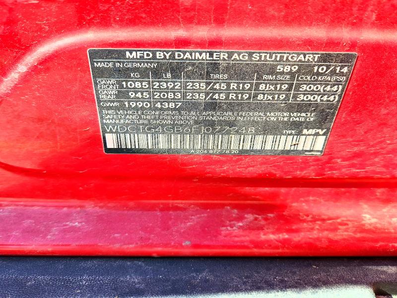 Продажа на аукционе авто 2015 Mercedes-benz Gla, vin: WDCTG4GB6FJ077248, номер лота: 52057086