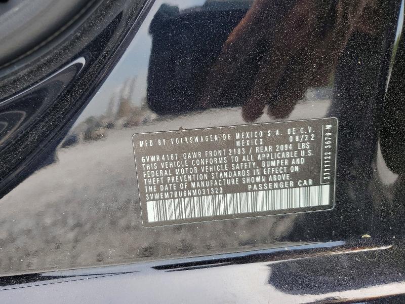 Продажа на аукционе авто 2022 Volkswagen Jetta, vin: 3VWEM7BU6NM031323, номер лота: 49112186