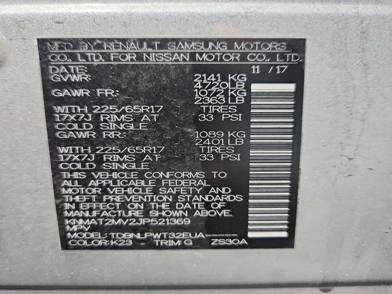 2018 Nissan Rogue მანქანა იყიდება აუქციონზე, vin: KNMAT2MV2JP521369, აუქციონის ნომერი: 50653886