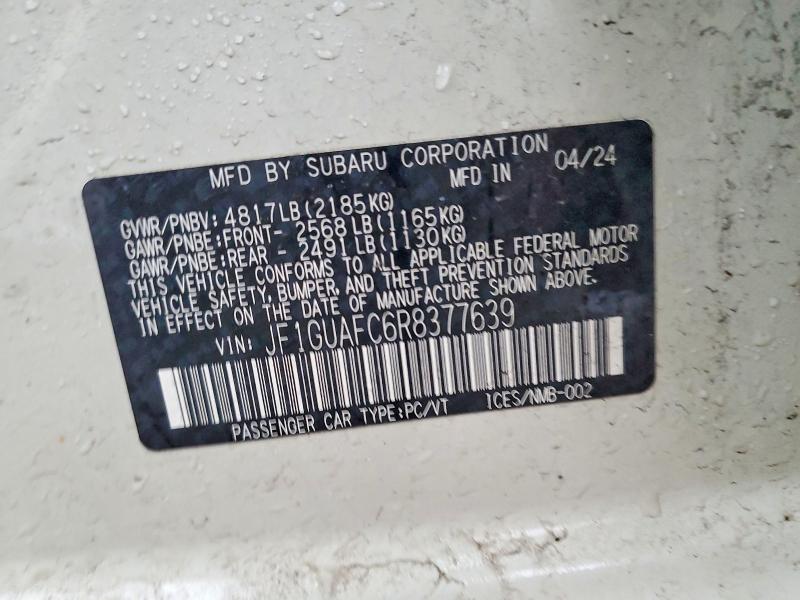 Aukcja sprzedaży 2024 Subaru Impreza, vin: JF1GUAFC6R8377639, numer aukcji: 47972656