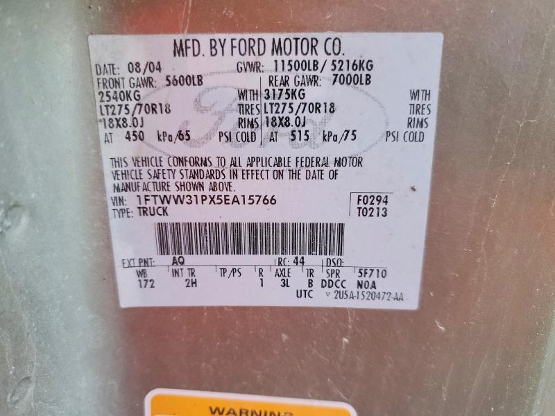 Продажа на аукционе авто 2005 Ford F350, vin: 1FTWW31PX5EA15766, номер лота: 50346686