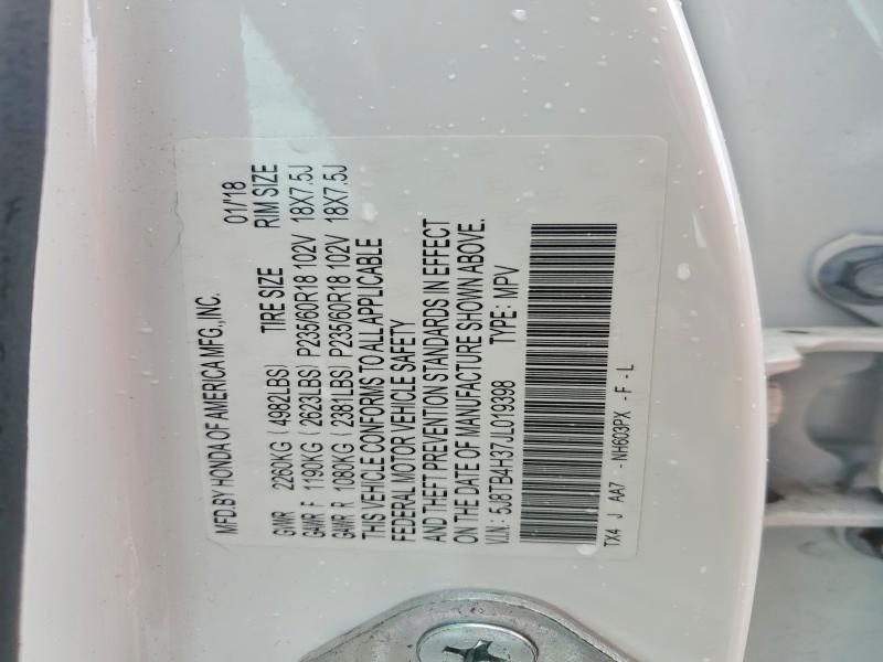 51467346 :رقم المزاد ، 5J8TB4H37JL019398 vin ، 2018 Acura Rdx مزاد بيع