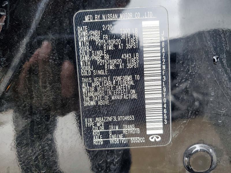 Aukcja sprzedaży 2020 Infiniti Qx80, vin: JN8AZ2NF3L9704653, numer aukcji: 50359966