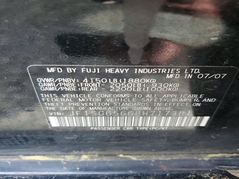 Aukcja sprzedaży 2008 Subaru Forester, vin: JF1SG65668H717381, numer aukcji: 51328076