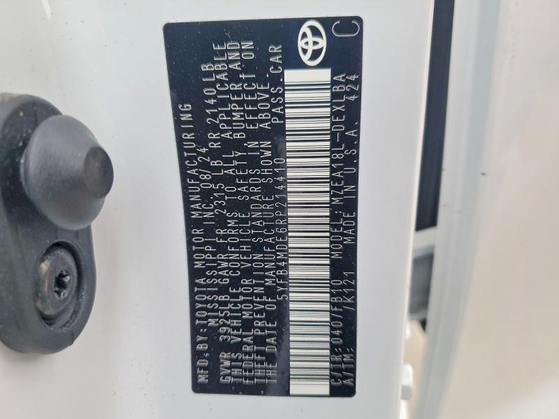 Продажа на аукционе авто 2024 Toyota Corolla, vin: 5YFB4MDE6RP214410, номер лота: 49925906