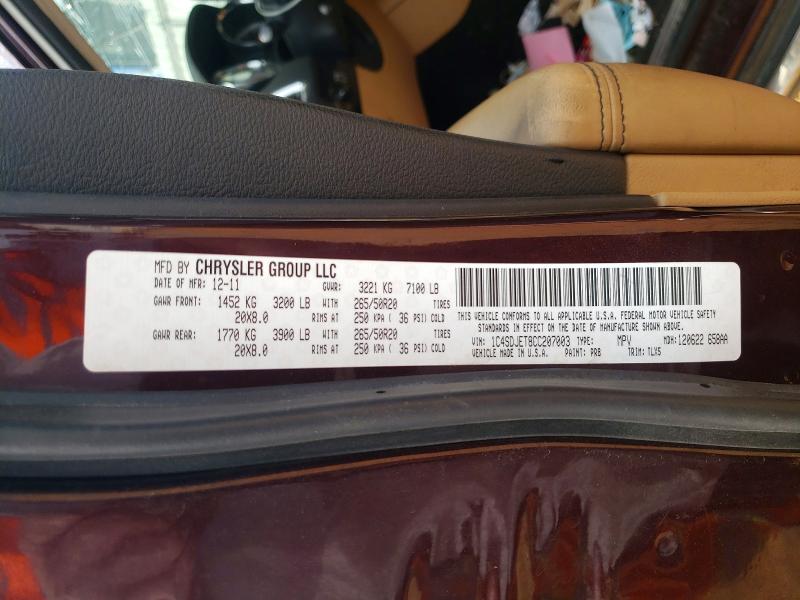 Aukcja sprzedaży 2012 Dodge Durango, vin: 1C4SDJET8CC207003, numer aukcji: 50781766
