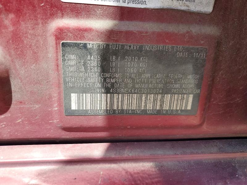 Продаж на аукціоні авто 2012 Subaru Legacy, vin: 4S3BMBK64C3013024, номер лоту: 49606136