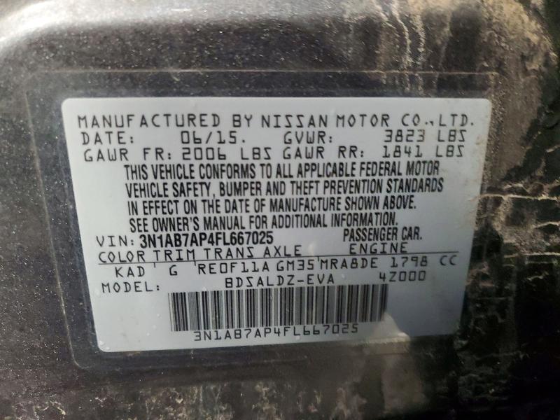 51940356 :رقم المزاد ، 3N1AB7AP4FL667025 vin ، 2015 Nissan Sentra مزاد بيع