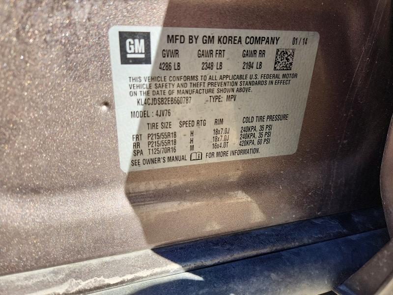 48117976 :رقم المزاد ، KL4CJDSB2EB660787 vin ، 2014 Buick Encore مزاد بيع