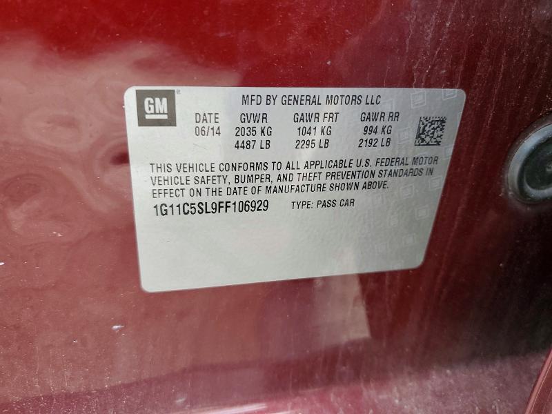 Продаж на аукціоні авто 2015 Chevrolet Malibu, vin: 1G11C5SL9FF106929, номер лоту: 49789636