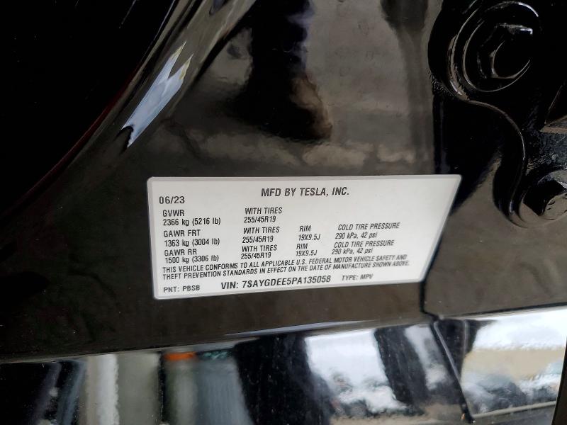 Aukcja sprzedaży 2023 Tesla Model Y, vin: 7SAYGDEE5PA135058, numer aukcji: 50880816
