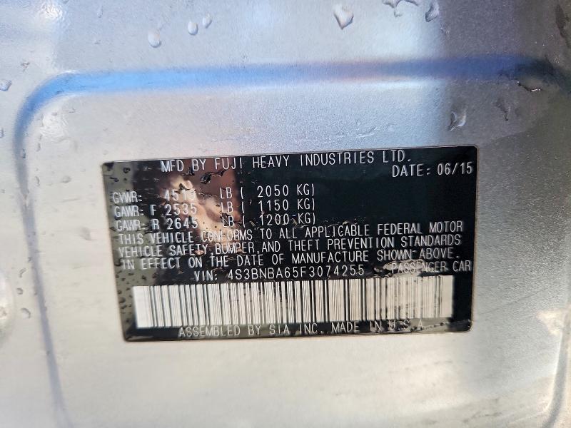 49686426 :رقم المزاد ، 4S3BNBA65F3074255 vin ، 2015 Subaru Legacy مزاد بيع