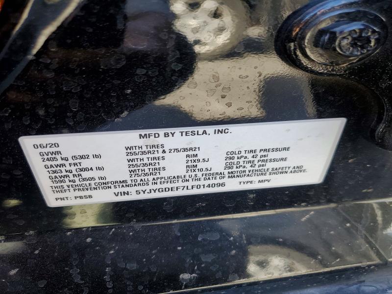 51814306 :رقم المزاد ، 5YJYGDEF7LF014096 vin ، 2020 Tesla Model Y مزاد بيع