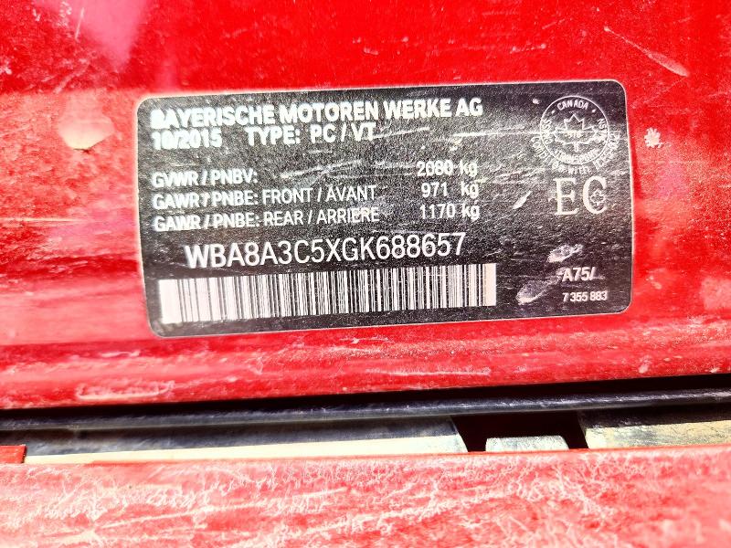 Aukcja sprzedaży 2016 Bmw 320, vin: WBA8A3C5XGK688657, numer aukcji: 48273636