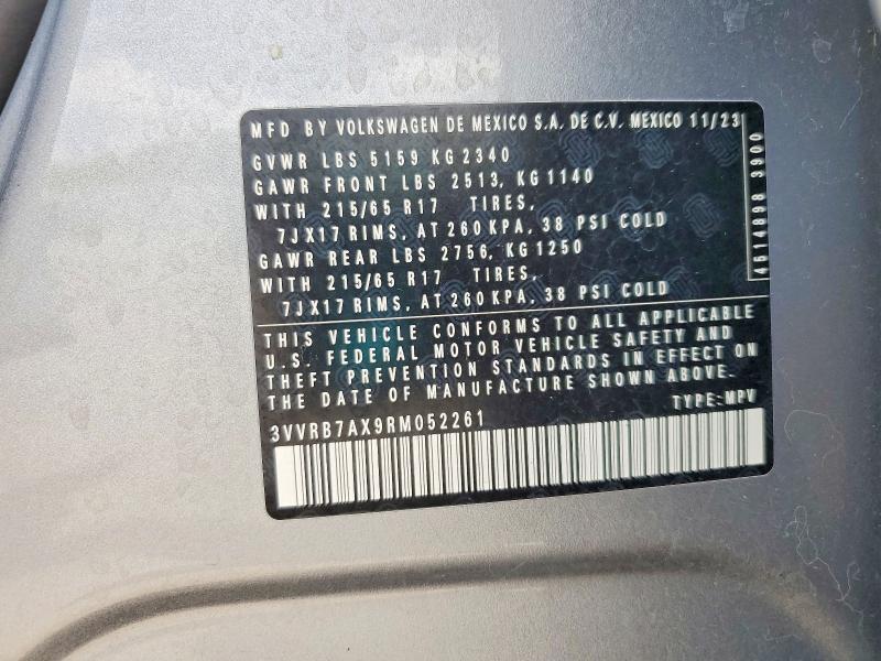 Продажа на аукционе авто 2024 Volkswagen Tiguan, vin: 3VVRB7AX9RM052261, номер лота: 51556016