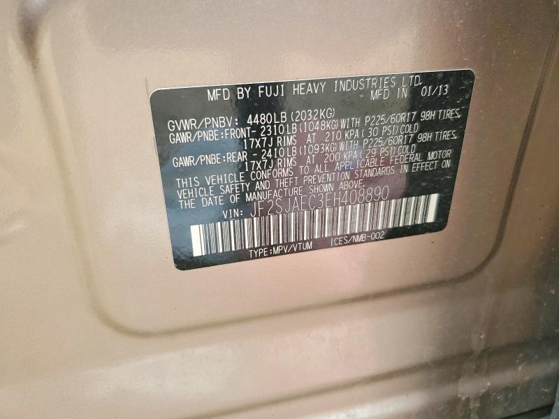 51657606 :رقم المزاد ، JF2SJAEC3EH408890 vin ، 2014 Subaru Forester مزاد بيع