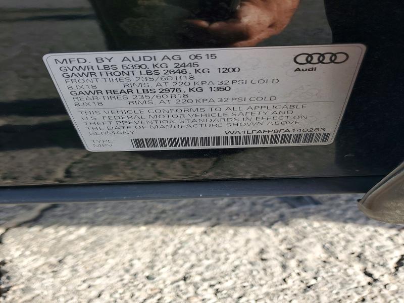 Aukcja sprzedaży 2015 Audi Q5, vin: WA1LFAFP8FA140283, numer aukcji: 50709466