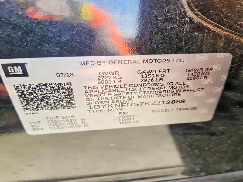 Aukcja sprzedaży 2019 Cadillac Xt5, vin: 1GYKNFRS7KZ113888, numer aukcji: 49672386
