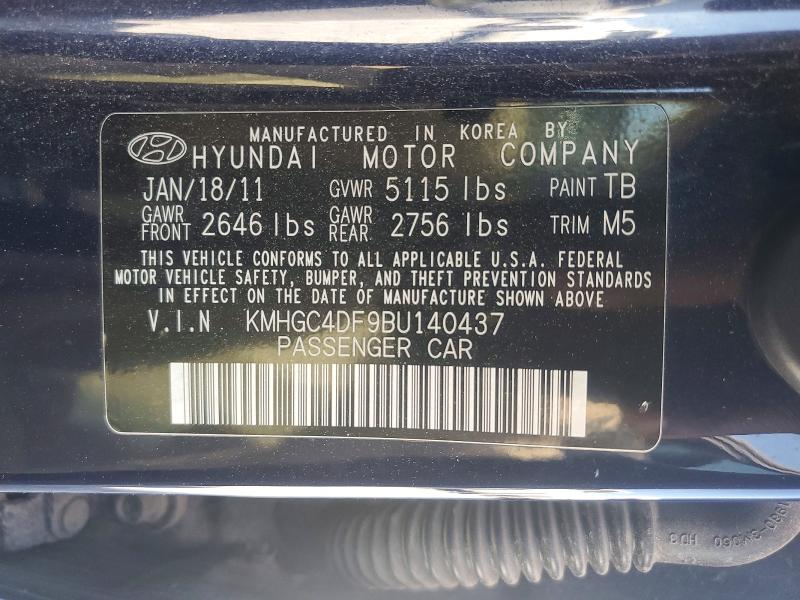 Продаж на аукціоні авто 2011 Hyundai Genesis, vin: KMHGC4DF9BU140437, номер лоту: 50517846