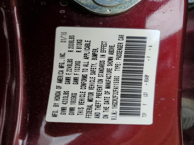 Продажа на аукционе авто 2015 Honda Accord, vin: 1HGCR2F32FA115560, номер лота: 50369166