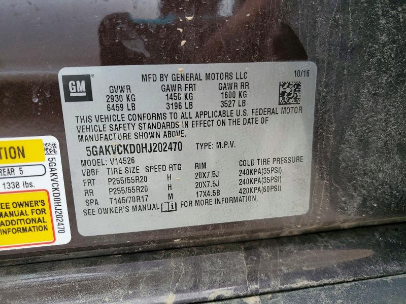 Aukcja sprzedaży 2017 Buick Enclave, vin: 5GAKVCKD0HJ202470, numer aukcji: 51344506