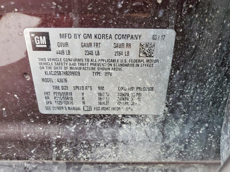 Aukcja sprzedaży 2017 Buick Encore, vin: KL4CJ2SB7HB209928, numer aukcji: 51285856