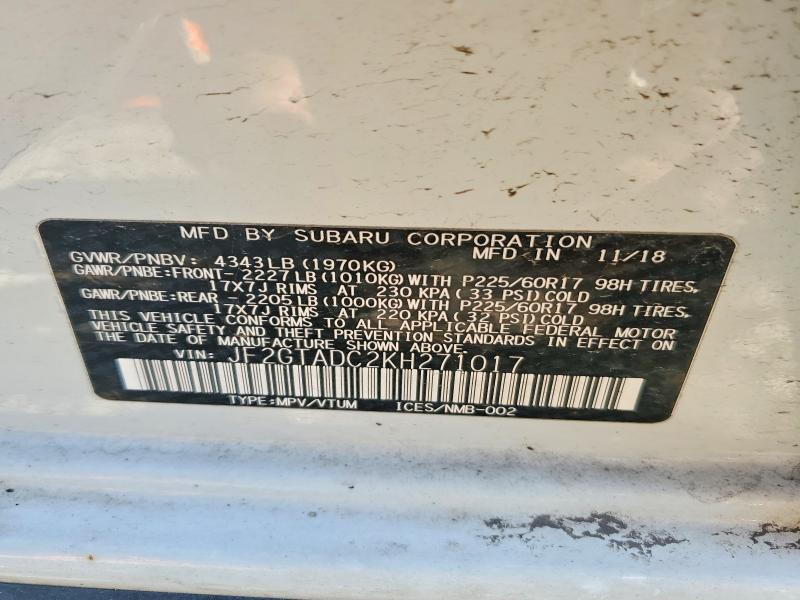 Продажа на аукционе авто 2019 Subaru Crosstrek, vin: JF2GTADC2KH271017, номер лота: 47842736