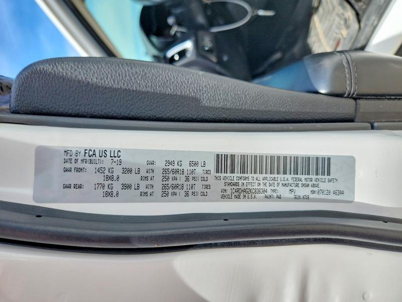 2019 Dodge Durango მანქანა იყიდება აუქციონზე, vin: 1C4RDHAG2KC836304, აუქციონის ნომერი: 48908176