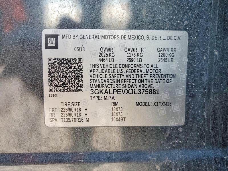 Продаж на аукціоні авто 2018 Gmc Terrain, vin: 3GKALPEVXJL375881, номер лоту: 49060626