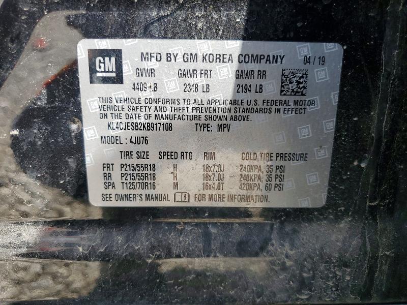 Продажа на аукционе авто 2019 Buick Encore, vin: KL4CJESB2KB917108, номер лота: 50462156