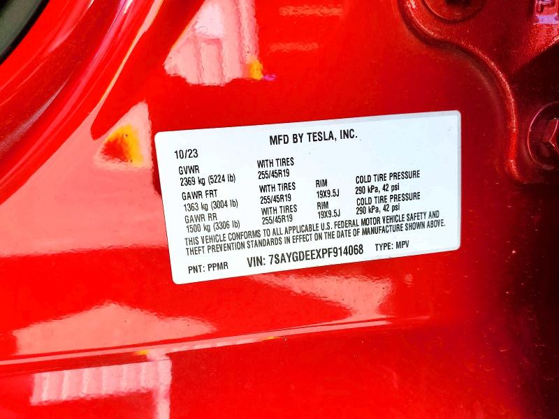 2023 Tesla Model Y მანქანა იყიდება აუქციონზე, vin: 7SAYGDEEXPF914068, აუქციონის ნომერი: 50509666
