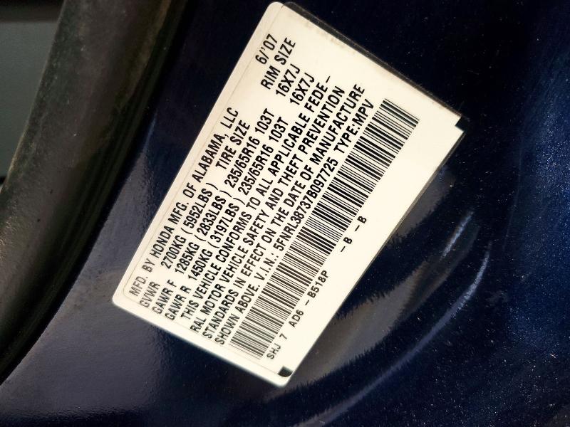 Продажа на аукционе авто 2007 Honda Oddesey, vin: 5FNRL38737B097725, номер лота: 49309066