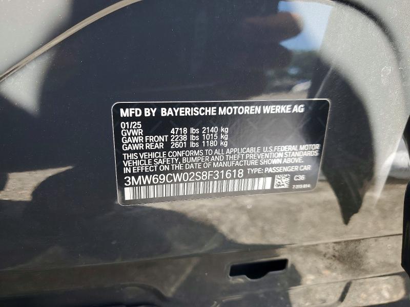 Продаж на аукціоні авто 2025 Bmw 330i, vin: 3MW69CW02S8F31618, номер лоту: 50800446
